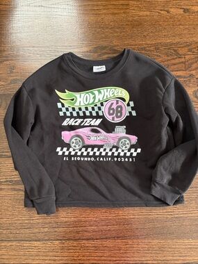 Hot Wheels Kids Black Sweatshirt with Pink Car Graphic